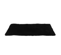 STOBAZA Black Short Plush Vanity Mat 40x80cm Waterproof Dressing Table Cloth Non-Slip Fabric Cover for Cosmetic Workstation and Home Decor