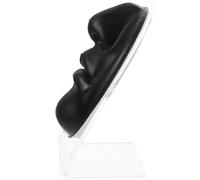 STOBAZA Black Silicone Face Model with Nose Piercings for Piercing Practice Easy to Use Simulation Body Part with Stand for Beauty Salons