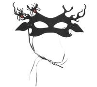 STOBAZA Black Spider Antler Half Face Mask for Women Gothic Venetian