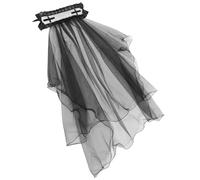 STOBAZA Black Vintage Mesh Veil for Women with Midlength Coverage and Easy to Match Design, Gothic Costume Headwear Suitable for Balls and Conventions, Short Bridal Veil with Unique