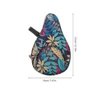 STOBAZA Blue Leaf Design Table Tennis Paddle Case Gourd Shape with Ball Storage Pocket Portable Lightweight Bat Holder Bag for Travel and Everyday Use