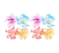 STOBAZA Bohemian Orchid Flower Hair Clips 8pcs Set, Small Artificial Floral Hairpins in Blue, Light Purple, Rose Red, Pink for Beach Holiday and Wedding Hair Accessories