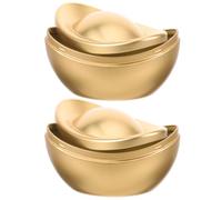 STOBAZA Box 2pcs Metal Chinese Yuanbao Shaped Storage Box Candy Holder Jewelry Case Multipurpose Desktop Decor for Attracting Wealth and Prosperity