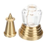 STOBAZA Brass Hollow Pagoda Pendant 8cm White Tower Decorative Charm Acrylic Buddhist Sarira Stupa Jewelry Accent for Meditation Spiritual Home Decor