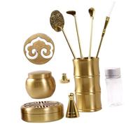 STOBAZA Brass Powder Incense Kit with Cone Making Mold Spoon and Brush High-temperature Resistant DIY Tools for Meditation Yoga Spa Home Fragrance for Aromatherapy Enthusiasts