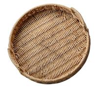 STOBAZA Bread Basket Storage Tray with Handle, Multi-purpose Woven Large Capacity Imitation Rattan for Snacks and Bread, for Hotel or Coffee Shop Use