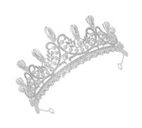 STOBAZA Bridal Tiara Pearl Crown Hair Accessories for Wedding Brides Classic Teardrop Design Princess Headpiece for Women and Party Hair Jewelry