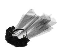 STOBAZA Bride Fabric for Comfortable or Material Flexible Pairing and Veil Halloween Costume Flower Headband with Black the Cosplay Party Day Dead Events