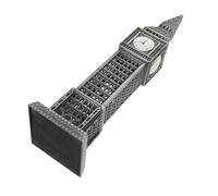 STOBAZA British Landmark Clock Tower Model Silver Metal Vintage Style Sculpture for Office Desk Decor Detailed London Architectural Souvenir with Finish and Stable Build Quality