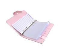 STOBAZA Budget Planner Binder PU Leather Money Organizer with Zipper Envelopes Expense Stickers Portable Cash Saving File for Home Office Travel