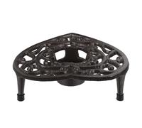 STOBAZA Cast Iron Teapot Tripod Stand Stable Kettle Warm Rack Anti-scald Pad Heavy-duty Decorative Warmer for Tea Coffee Milk Heating Suitable for Home Balcony