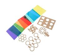 STOBAZA Cellophane Sheets Plastic and Paper Material with Craft Stencils, Encourages Fine Motor Skill Development and Overlapping Effects for DIY Craft Projects and Classroom Use