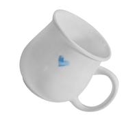 STOBAZA Ceramic Coffee Mug 160Ml with Blue Heart Pattern, Small Capacity Water Cup with Handle for Home Office Tea Beverage