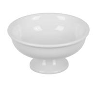 STOBAZA Ceramic Pedestal Bowl White Decorative Fruit Dish Large Serving Bowl for Kitchen Modern Dessert Foot for Desserts Ice Snacks Farmhouse Style