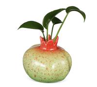 STOBAZA Ceramic Pomegranate Vase Small Fruit-shaped Bud Container Decorative Ornament for Living Home Office Smooth Glossy Finish Versatile Flower Holder and Accent Decor