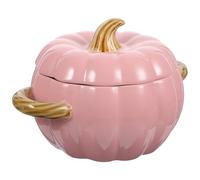 STOBAZA Ceramic Pumpkin Bowl with Lid 1500ml Large Capacity Kitchen Stew Pot Smooth Surface Easy to Clean for Restaurant and Camping Use
