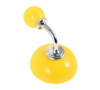STOBAZA Ceramic Wall Hook for Clothes and Hats Round Single-Color Coat Hanger Clean Ceramic Material Stylish DIY Home Decor for Kitchen Bathroom Bedroom Closet Yellow