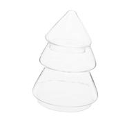 STOBAZA Christmas Candy Jar Glass Xmas Tree Candy Holder with Lid Transparent Covered Container for Cookies Treats and Festive Snack Storage