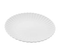 STOBAZA Chrysanthemum Shaped Ceramic Snack Plate, White Matte Finish, 8-Inch Dinner Plate for Cheese, Sushi and Dessert, Retro Rustic Kitchen Tableware