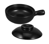 STOBAZA Clay Casserole Pot with Lid High-temperature Resistant Natural Clay Cooking Pot for Asian Stew Soup Uniform Heating for Gas Stove Portable Kitchen Essential