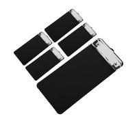STOBAZA Clipboard Secure Document Grip and Built-in Hanging Hole, 5pcs Black Plastic with Low Profile Metal Clip Resists Warping and Breakage, for Tickets and Memo Size Documents