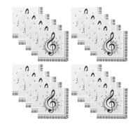 STOBAZA Cocktail Napkins Paper Napkins Artistic and Unique Style Disposable White 60pcs Music Notes High Absorbency for Party Decorations and Weddings