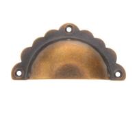 STOBAZA Copper Cabinet Drawer Pull Handle Semi-Circle Knob with Classic Simple Design Easy to Install Multiple Usage for Wardrobe and Furniture