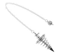 STOBAZA Copper Pendulum Pendant Necklace for Divination and Meditation Spiral Cone Focused Dowsing Jewelry with Chain White K Color Accessory for Spiritual Use and Thoughtful Gift