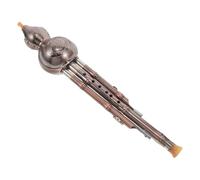 STOBAZA Copper Plated B Key Hulusi Gourd Instrument Traditional Chinese Wind Flute with Triple Tone for Beginner Student Practice and Cultural Festival Performance