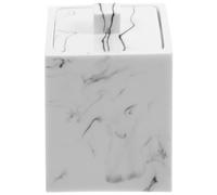 STOBAZA Cotton Swabs Holder Resin Box with Marble Pattern, Compact White Cotton Pad Holder for Bathrooms and Bedrooms, Portable Small Storage Box for Spare Parts and Cotton Pads