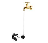 STOBAZA Creative Floating Tap Fountain with USB LED Lamp Invisible Flowing Water Spout for Outdoor Garden Decor Easy to Install Artistic Water Feature for Patio and Courtyard