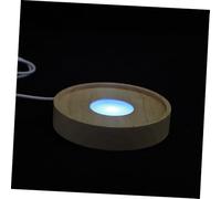 STOBAZA Creative LED Glowing Wooden Light Base for Crystal Ball Display Decorative DIY Illuminated Pedestal with Color-changing Rgb Lights Household Stand for Weddings and Home Decor