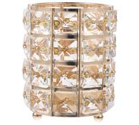 STOBAZA Crystal Desktop Storage Container for Makeup Brushes and Pens Capacity Organizer with Elegant European Style Modern Decorative Holder for Cosmetics Office Supplies and Home Desk