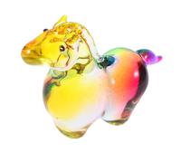 STOBAZA Crystal Horse Figurine Home Decor Compact Realistic Animal Sculpture Decorative Crystal Ornament for Living Office Shelf Display