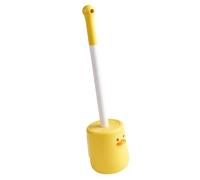 STOBAZA Cute Duck Toilet Brush Base Long Handle Silicone Bathroom Scrubber for Deep Cleaning Wall Mounted Toilet Bowl Cleaner