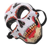 STOBAZA Day the Dead Costume Mask for Adults with Unique Skull Design, Plastic Material, Adjustable Universal Fit, for Halloween and Skeleton Parties
