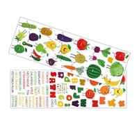 STOBAZA Decal Material Patterns Fruit PVC Cartoon Vegetable and Removable Alphabet Sticker with Cute Tear and Wear Resistant, for Learning Aid Wall Bedroom and Classroom Bulletin Boards