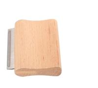 STOBAZA Deshedding Grooming Tool Horse Brush Wooden Metal Massaging Tool Increase Khaki Colour for Combing Domestic Animals and Cattle