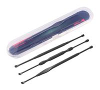 STOBAZA Ear Wax Pickers Set Easy to Handle 3pcs Stainless Steel with Double- Spiral Design Reduces Risk of Scratching Ear Canals