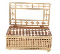 STOBAZA European Style Luxury Tissue Box Cover with Gold-plated Crystal Paper Towel Dispenser for Living and Office Compact Elegant Napkin Holder Decor