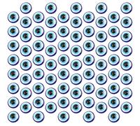 STOBAZA Evil Eye Beads Resin Flat Back 200pcs Blue Oblate Shape for Jewelry Making and Scrapbooking Crafts Decoration for Shoes and DIY Projects