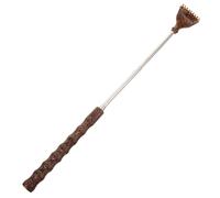 STOBAZA Extendable Back Scratcher Versatile Scratching Tool with Retractable Design and Stylish Wood Metal Material Portable and Convenient for Itching Relief for Adults