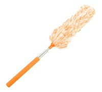 STOBAZA Extendable Microfiber Duster for Home Use with Bendable Stainless Steel Handle and Washable Orange Microfiber Head, Practical Dust Remover Tool for Cabinets and Sofas