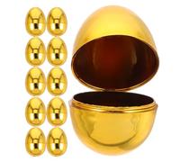 STOBAZA Fillable Easter Eggs, 2. 4 Inch Golden Easter Eggs with Hinge, Plastic Empty for Hunt, Basket Stuffers, Filling Treats, Party Favor, Classroom Prize Supplies, 48pcs