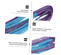 STOBAZA Flat Lifting Belt Polyester Fiber Sling Heavy Duty Crane Strap with Double Buckle for Civil Engineering and Cargo Lifting Random Color