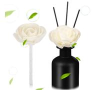 STOBAZA Flower Reed Diffuser Sticks 2 Pack Perfume Diffuser Stick with Floral Wick and Cotton Rope Camellia Scented Oil for Home Office Decor Air Freshening
