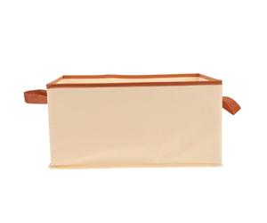 STOBAZA Foldable Clothes Storage Box 25l Beige Storage Organizer with Handles Multi-functional Cube Bin for Wardrobe Classification and Organisation