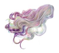STOBAZA Gradient Wig for Women Short Synthetic Curly Bob Bangs Rainbow Hair Accessories for Party Cosplay Halloween