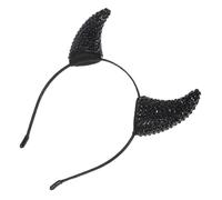 STOBAZA Halloween Rhinestone Devil Horns Headband Sparkling Demon Horns Hairband Comfortable Fit for Cosplay Party Accessories Women and Adults