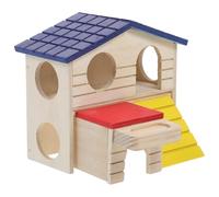 STOBAZA Hamster Hut Hamster Hideout Safe to Play Eating Wood Unique Castle Style Design Decor at Home Small Pet Animals People Who Have Small Pets